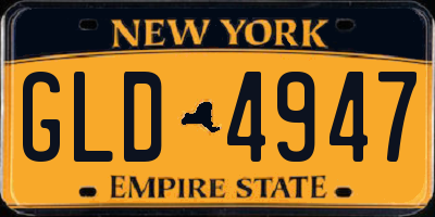 NY license plate GLD4947