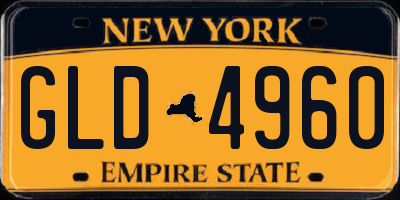 NY license plate GLD4960