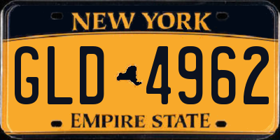 NY license plate GLD4962