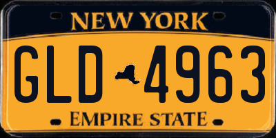 NY license plate GLD4963