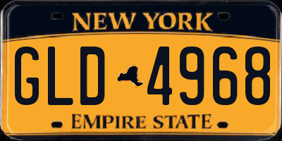 NY license plate GLD4968