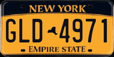 NY license plate GLD4971