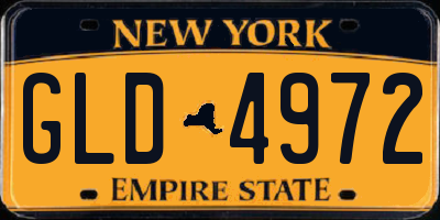 NY license plate GLD4972