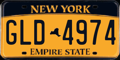 NY license plate GLD4974