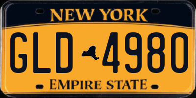 NY license plate GLD4980