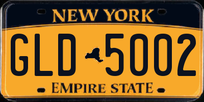 NY license plate GLD5002