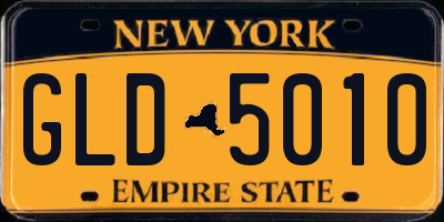 NY license plate GLD5010