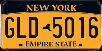 NY license plate GLD5016