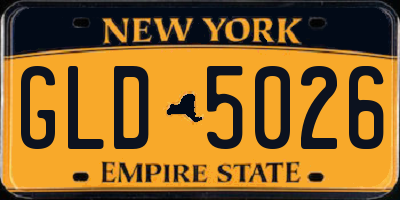 NY license plate GLD5026