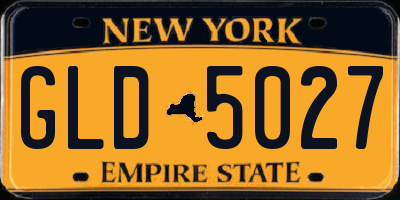 NY license plate GLD5027