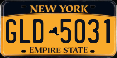 NY license plate GLD5031
