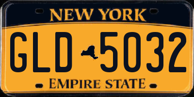 NY license plate GLD5032