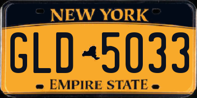 NY license plate GLD5033