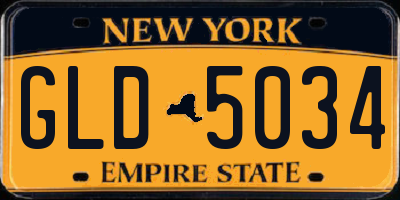 NY license plate GLD5034