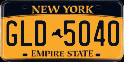 NY license plate GLD5040