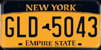 NY license plate GLD5043