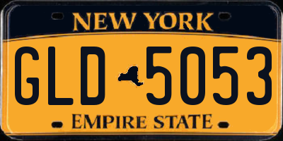 NY license plate GLD5053