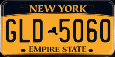 NY license plate GLD5060