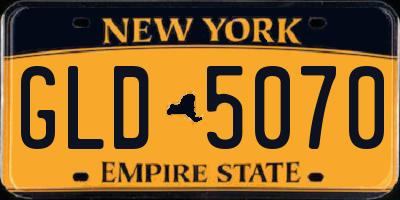 NY license plate GLD5070