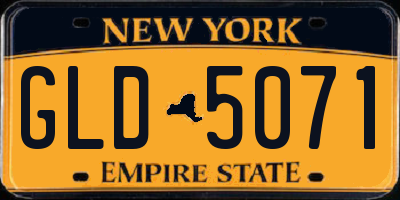 NY license plate GLD5071