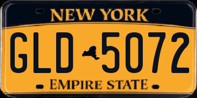 NY license plate GLD5072