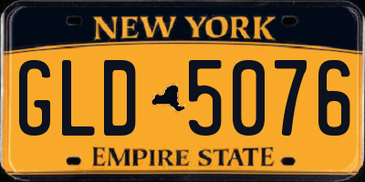 NY license plate GLD5076