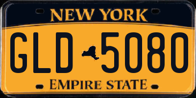 NY license plate GLD5080