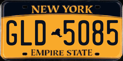 NY license plate GLD5085