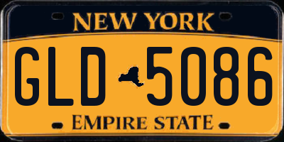 NY license plate GLD5086