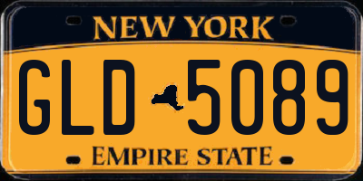 NY license plate GLD5089