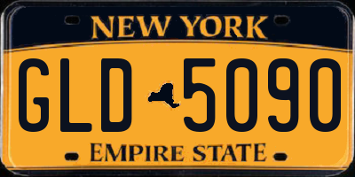 NY license plate GLD5090