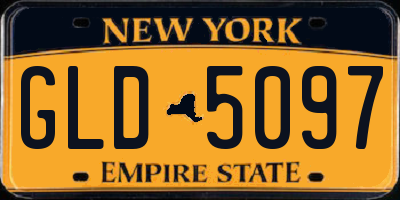 NY license plate GLD5097