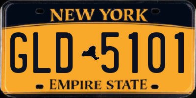 NY license plate GLD5101