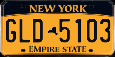 NY license plate GLD5103