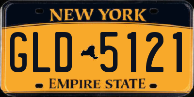 NY license plate GLD5121
