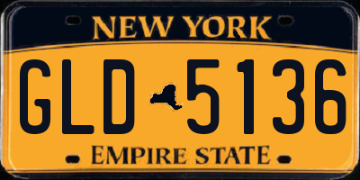 NY license plate GLD5136