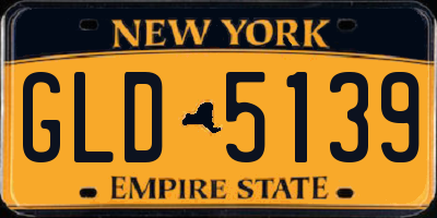NY license plate GLD5139