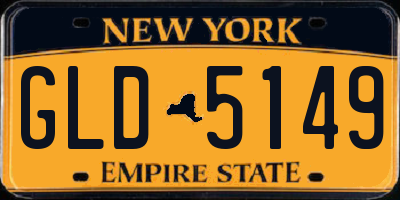 NY license plate GLD5149