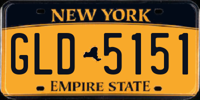 NY license plate GLD5151
