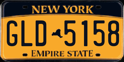 NY license plate GLD5158
