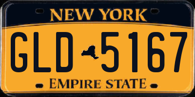 NY license plate GLD5167