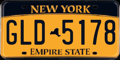 NY license plate GLD5178