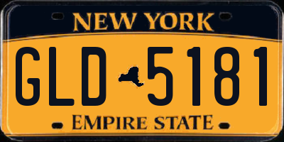 NY license plate GLD5181