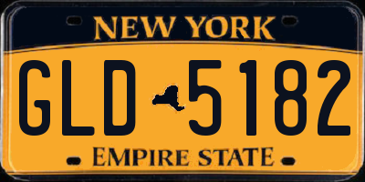 NY license plate GLD5182