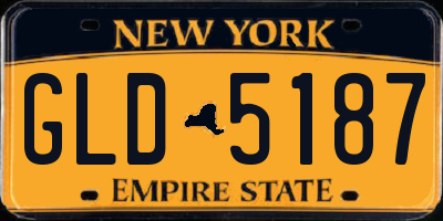 NY license plate GLD5187