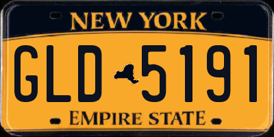 NY license plate GLD5191