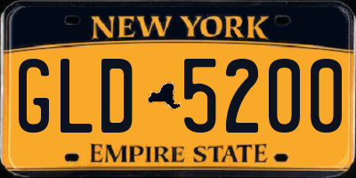 NY license plate GLD5200