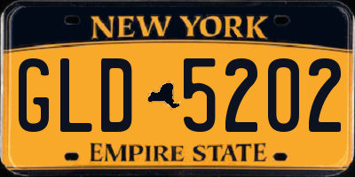 NY license plate GLD5202