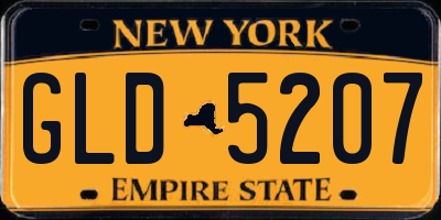 NY license plate GLD5207