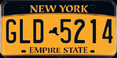 NY license plate GLD5214